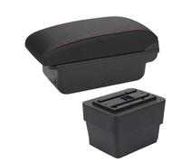IPEVMLZ For S&koda For Octavia Mk3 A7 2013 2014 2015 2016 2017 Car Armrest Box Retrofit Parts Storage Box Car(C1 Black red NO USB)