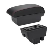 IPEVMLZ For S&koda For RAPID Armrest For VW For Polo Car Armrest Box Retrofit Car Accessories Interior Details Storage Box(B1 Black red 3USB)