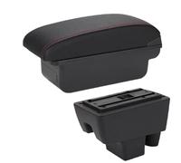 IPEVMLZ For S&koda For RAPID Armrest For VW For Polo Car Armrest Box Retrofit Car Accessories Interior Details Storage Box(C1 Black red NO USB)