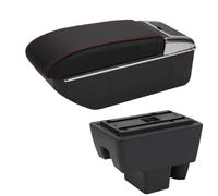 IPEVMLZ For S&koda For RAPID For VW For Polo 2020 2021 Car Armrest Box Retrofit Car Accessories Interior Details Storage Box(D1 Black red No USB)
