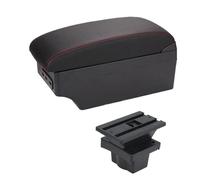 IPEVMLZ For S&koda For Yeti For Octavia A5 Armrest Box Central Store Content Storage Box Armrest Box With Cup Holder USB Interface(C1 red line 7USB)
