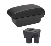 IPEVMLZ For Suzuki For Liana A6 Armrest Box Car Center Console Storage Space Case Elbow Rest With Cup Holder USB Interface(B3 Black white 3USB)