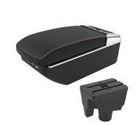 IPEVMLZ For Toyota For Aqua For Prius C Aqua Car Armrest Storage Box Retrofit Parts Interior Car Accessories(A1 Black red 7USB)
