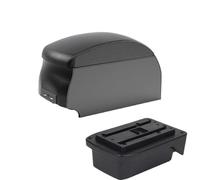 IPEVMLZ For TOYOTA For Verso EZ Armrest Box Center Centre Console Storage Box With Cup Holder Ashtray USB Interface(B2 Black double)