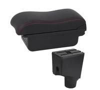 IPEVMLZ For Toyota For Yaris 2015 2016 2017 2018 2019 2020 2021 2022 2023 Car Armrest Box For Toyota For Yaris Hybrid Storage Box(B1 Black red 3USB)
