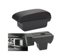 IPEVMLZ For VW For Polo 2020 2020 2022 2023 2024 Car Armrest Retrofit Storage Box Retrofit Parts Car Accessories(B1 Black red 3USB)