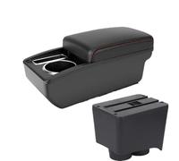 IPEVMLZ For VW For Polo 9N 3 2002 2003 2004 2005 2006 2007 2008 2009 Car Armrest Box Retrofit Parts Storage Box USB Interface(A1 Black red NO USB)