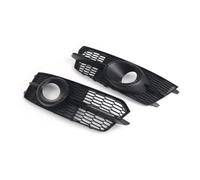 IPEVMLZ Front Bumper Fog Light Grille Fog Lamps Mask Cover For A6 C7 A6L S-Line With Fog Light Hole 2015-2018 4G0807681AG 4G0807682AG (BLACK)