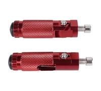 IPEVMLZ M8 8MM Motorcycle Footpegs CNC Aluminum Motor Bike Universal Folding Footrests Foot Rest Pegs Rear Pedals(RED)