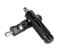 IPEVMLZ M8 8MM Motorcycle Footpegs CNC Aluminum Motor Bike Universal Folding Footrests Foot Rest Pegs Rear Pedals(BLACK)