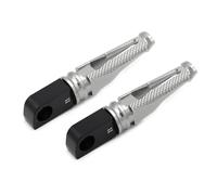 IPEVMLZ Motorcycle CNC Aluminum Rear Foot Pegs Footrest Adapter Rider Passenger Footpegs For Y&amaha YZF R1 R6 R1M R1S(GRAY)