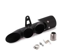 IPEVMLZ Motorcycle Dual Two Three Outlet Exhaust Muffler Kit Tail Pipe For Y&amaha YZF R6 Etc Carbon Fiber Texture Modification Accessories(BLACK,Three holes)