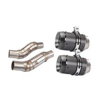 IPEVMLZ Motorcycle Exhaust Pipe Stainless Steel Mid-section Carbon Fiber Tail Section Set Muffler Escape Link For Z1000 2010 2011-2020(Style E)
