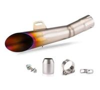 IPEVMLZ Motorcycle Exhaust Pipe Universal 51mm Escapamento Escape Moto Racing Muffler For R6 R3 MT09 For Pitbike ATV R1 Etc(Half blue)