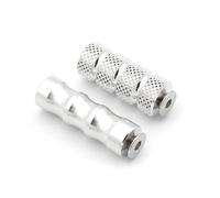IPEVMLZ Motorcycle Folding Footrests Footpegs Foot Rests Pegs Pedals Set Motorbike Accessories Universal(Silver,1 pair)