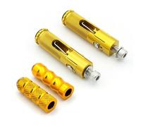 IPEVMLZ Motorcycle Folding Footrests Footpegs Foot Rests Pegs Pedals Set Motorbike Accessories Universal(Gold,SET)