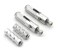 IPEVMLZ Motorcycle Folding Footrests Footpegs Foot Rests Pegs Pedals Set Motorbike Accessories Universal(Silver,SET)