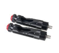 IPEVMLZ Motorcycle Footrest Efficient Anti Slip Rearset Footrests Foot Rest Motorbike Rear Footpegs Thread Rear Set Pedals M8 8mm Mounting(Black-Red)
