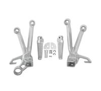 IPEVMLZ Motorcycle Rear Footrest Foot Pegs Bracket Footrest Pedal Accessories For Suzuki GSXR1000 GSX R1000 2003 2004(Silver)
