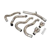 IPEVMLZ Motorcycle Slip On Exhaust Front Link Pipe Connect Muffler Tube For KAWASAKI ZH2 Z H2 SE 2020 2021 2022 2023 2024 Titanium Alloy