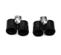 IPEVMLZ Quad Carbon Fiber Exhaust Tip For B&MW F10 F11 535d 535i 640i 640d Up To G30 G31 Car Exhaust System Nozzle Tailpipe(Bright black)