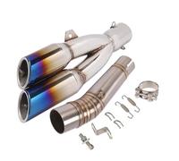 IPEVMLZ Slip On For NC700 NC700X NC750 NC750X NC750S Motorcycle Exhaust Muffler Middle Link Pipe Double Hole Escape Moto DB Killer(Style A)