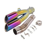 IPEVMLZ Slip On For NC700 NC700X NC750 NC750X NC750S Motorcycle Exhaust Muffler Middle Link Pipe Double Hole Escape Moto DB Killer(Style B)