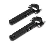 IPEVMLZ Universal CNC Aluminum Motorcycle Part Clamp Pedal M8 90Degree Fixed Folding Passenger Pedal Rear Front Footpeg Folded Footrest(BLACK)