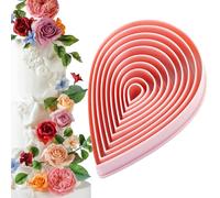 IPEWOEF 10 Pcs Rose Petal Water Drop Cookie Cutters Set - Water Droplet Cookie Cutter - Polymer Clay Cutters - Raindrop Cookie Cutter for Cut Dough Cookies Fondant Pastry Baking Mold