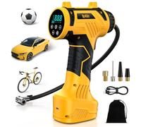 Ipflin Tyre Inflator Air Compressor - 22L/min Portable Car Accessories,Rechargeable Battery Tyre Pump, Digital Cordless Electric Pump with LED Light, 4 Preset Modes for Car/Bike/Motorcycle/Ball