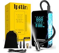 Ipflin Tyre Inflator Cordles Compressor - Portable Electric Bike Pump 150 PSI with Digital Display,Rechargeable Tyre Accessories for Car,Bike and Motorbike with Pressure Gauge and LED Light,Upgarde