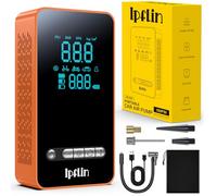Ipflin Tyre Inflator Cordless Compressor - Portable Air Electric Bike Pump 150 PSI with Digital Display,Rechargeable Tyre Accessories for Car,Bike and Motorbike with Pressure Gauge and LED Light.