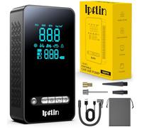 Ipflin Tyre Inflator Cordless Compressor - Portable Air Electric Bike Pump 150 PSI with Digital Display,Rechargeable Tyre Accessories for Car,Bike and Motorbike with Pressure Gauge and LED Light