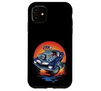 iPhone 11 Awesome Classic Sixties Muscle Car Funny Hotrod Cartoon Case