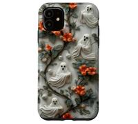 iPhone 11 Cute Vintage Ghost 3D Embroidered Look Floral Charm Viral Case