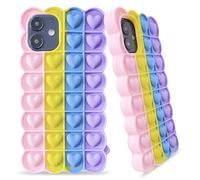 iPhone 11 Hearts Poppet Silicone Rainbow Fidget Toy Case for Girls with Autism, ADD, ADHD, OCD, Anxiety & Stress Relief