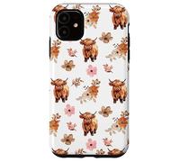 iPhone 11 Western Boho Highland Cow Floral Cute Cows Country Girl Case