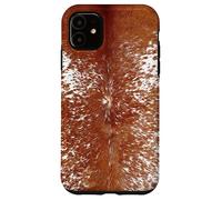 iPhone 11 Wildflower Cow Western Longhorn Brown Brindle Cowhide Print Case