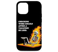 iPhone 12/12 Pro Funny Work Meme Checking My Emails After Vacation Skeleton Case