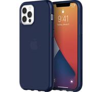 Griffin Survivor Clear Case, Military Standard, for Apple iPhone 12 Mini (5.4 inches), Thin Design, Shock-Absorbing Corners, Qi Compatible Mobile Phone Case, Transparent Blue, GIP-049-NVY