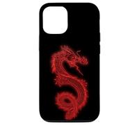 iPhone 13 Cool Asian Chinese Dragon Art Design Black Red Color Gifts Case