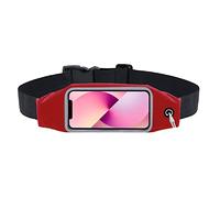iPhone 13 Mini Waistband - for Exercise Running Jogging Cycling Gym Sport and More, Running Belt Phone Holder Belt Pouch for iPhone 13 Mini (RED)