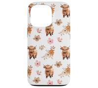 iPhone 13 Pro Western Boho Highland Cow Floral Cute Cows Country Girl Case