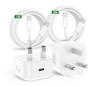 iPhone 14 13 12 11 Fast Charger Apple MFi Certified,2Pack 20W PD USB C Charger Plug UK with 2M+1M USB C to Lightning Charging Cable for iPhone 14 13 12 11 Pro Max XS XR X 8,iPad