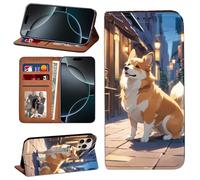 iphone 14 (6.1") Wallet Case, PU Leather Wallet Flip Case, Card Holder Stand Wrist Strap Protective Cover for iPhone 14 Pro/14 Plus (6.7")/14 pro max (6.7") (iphone 14 pro max (6.7"),Welsh Corgi 001)