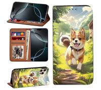 iphone 14 (6.1") Wallet Case, PU Leather Wallet Flip Case, Card Holder Stand Wrist Strap Protective Cover for iPhone 14 Pro/14 Plus (6.7")/14 pro max (6.7") (iphone 14 pro max (6.7"),Welsh Corgi 002)