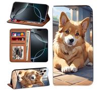 iphone 14 (6.1") Wallet Case, PU Leather Wallet Flip Case, Card Holder Stand Wrist Strap Protective Cover for iPhone 14 Pro/14 Plus (6.7")/14 pro max (6.7") (iphone 14 (6.1"),Welsh Corgi 003)