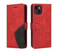 iPhone 14 Case, iPhone 13 Case, Soft Leather Wallet Case Flip Folding Shockproof Cover with Credit Card Slots Stand Magnetic Protective Skin Compatible with iPhone 13/14 6.1-Inch Phone Case, Red