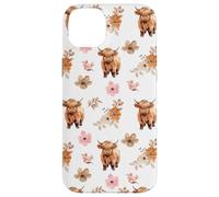 iPhone 14 Plus Western Boho Highland Cow Floral Cute Cows Country Girl Case