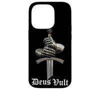 iPhone 14 Pro Deus Vult - Catholic Crusader Templar Knight - Sword & Armor Case